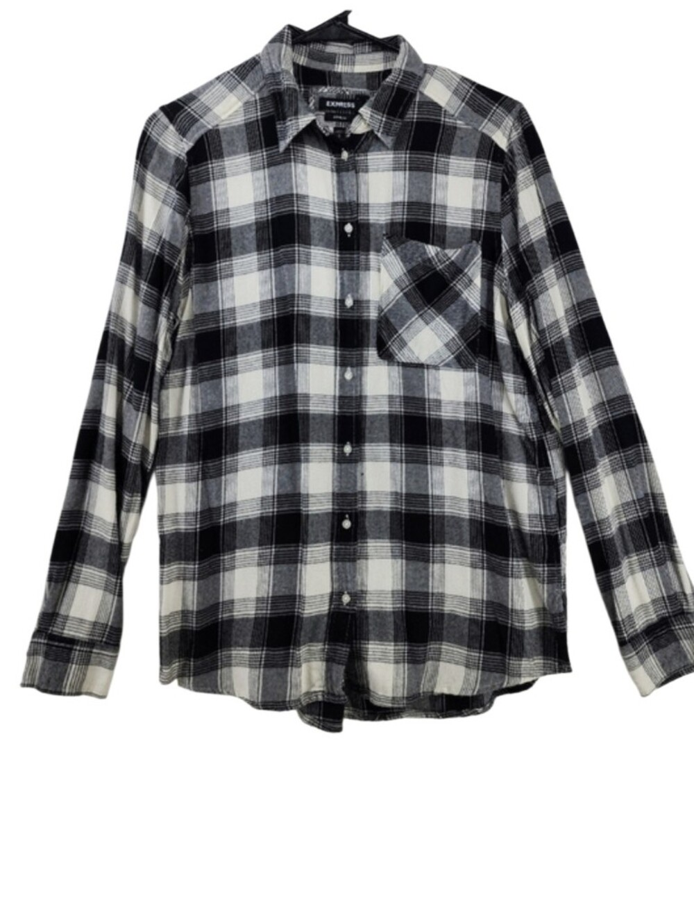Express Boyfriend Plaid Flannel Button Down Shirt Women's Size Small